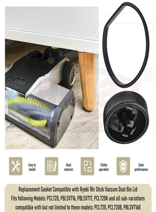 مجموعتان من العجلات البديلة المُحسّنة والحشية لمكنسة ريوبي اللاسلكية العصوية 18 فولت PCL720B، PCL720K، PBLSV716B، PBLSV716K، PBLSV717B، PBLSV717K - عجلات بديلة من السيليكون - Image 3